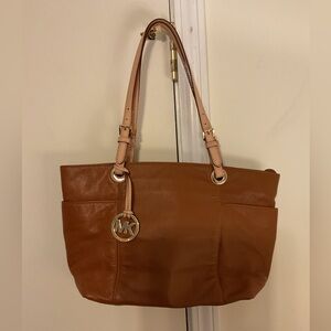 Michael Michael Kors Conac Jet Set Shoulder Tote Bag Pebbled Leather